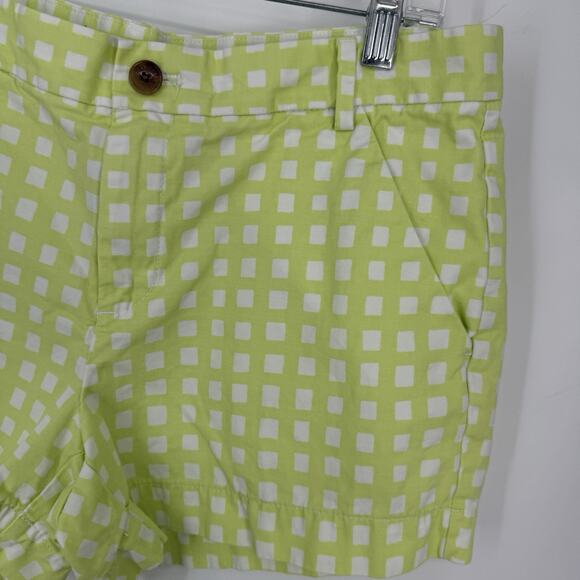 GAP Khaki Shorts Women size 6 Sunkissed Green Gingham 3.5 inseam - Picture 3 of 11
